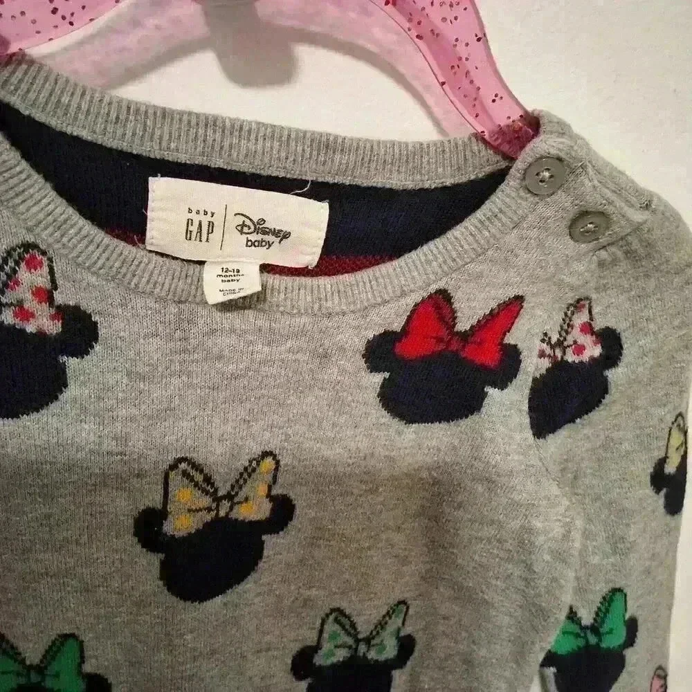 BABY GAP Grey Minnie Knit Romper12-18M‎